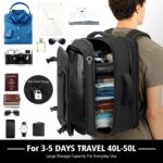 Weekender Travel Backpack,Expandable Carry on Backpack 40-50L with USB Cable Por... - Image 4