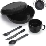 Berglander Camping Mess Kit with Bowl, Plate, Cup, Spoon, Fork, Knife and Carry ... - Image 2