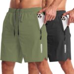 CANGHPGIN 2 Pack Mens Workout Athletic Shorts 7 inch Inseam Quick Dry Hiking Sho... - Image 2