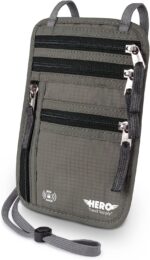 HERO Neck Wallet, RFID Blocking Passport Holder, Easy to Conceal Travel Pouch - Image 2