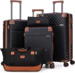 Luggage Sets 5 Piece with TSA Lock Spinner Wheels, Unisex Hard Case ABS Suitcase... - Image 2