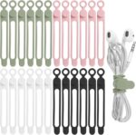 Nearockle 24Pcs Silicone Cable Straps Cord Organizer for Bundling Earphone, Phon... - Image 2