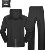 Outdoor Ventures Packable Rain Suit for Men Lightweight Waterproof Breathable Ra... - Image 2