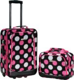 Rockland Fashion Softside Upright Luggage Set,Expandable, Multi/Pink Dot, 2-Piec... - Image 2