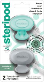 Steripod Clip-On Toothbrush Protector with Peppermint Essential Oils, Keeps Toot... - Image 2