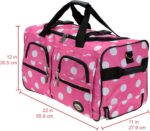 Rockland Rolling Duffel Bag, Pink Dot, 22" - Image 4