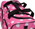 Rockland Rolling Duffel Bag, Pink Dot, 22" - Image 7