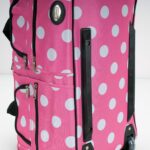Rockland Rolling Duffel Bag, Pink Dot, 22" - Image 10