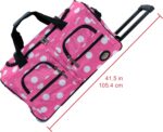 Rockland Rolling Duffel Bag, Pink Dot, 22" - Image 11