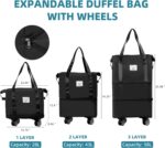 Finnhomy 50L Expandable Rolling Duffel Bag with Wheels Foldable Duffel Bag for T... - Image 3