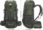 Bseash 60L Hiking Camping Backpack with Rain Cover, Waterproof Large Capacity Ou... - Image 3
