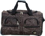 Rockland Rolling Duffel Bag, Brown Leopard, 100% polyester, 22-Inch - Image 3