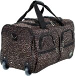 Rockland Rolling Duffel Bag, Brown Leopard, 100% polyester, 22-Inch - Image 6