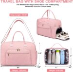 Travel Duffle Weekender Bags for Women - Weekend Bag Women with Shoe Compartment... - Image 3