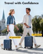 Lekesky 16 Inch Underseat Carry On Luggage Airline Approved, Hard Shell Suitcase... - Image 3