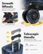 Lekesky 16 Inch Underseat Carry On Luggage Airline Approved, Hard Shell Suitcase... - Image 4