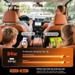 Retractable Car Charger, 84W Car Charger USB C 4 in 1, Car Accessories Fast Char... - Image 3