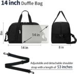 Small Gym Bag 14 inch lightweight Carry On Mini Duffel Bag for Travel Sport - Bl... - Image 7