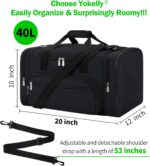 Sports Duffel Bag 20 inch for Travel Gym - Black - Image 7