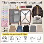 imiomo Hard Shell 20 Inch Carry on Luggage 3 Piece Set with Travel Backpack, Lig... - Image 9