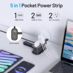 BEVA Travel Power Strip with USB C Ports, 4FT Extension Cord, 2 Outlets, 3 USB P... - Image 3