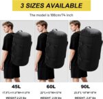 Large Travel Duffle Backpack for Men Women with Shoes Compartment, 45L/60L/90L W... - Image 4