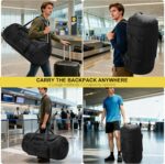 Large Travel Duffle Backpack for Men Women with Shoes Compartment, 45L/60L/90L W... - Image 8