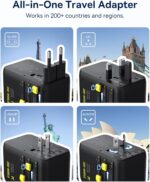 Baseus 45W European Travel Plug Adapter, 6-in-1 Universal Power Adapter with USB... - Image 3