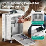 Joyway 20 Inch Carry on Luggage with Aluminium Frame and Front Pocket, PC Hardsh... - Image 3