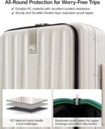 Hanke 26 Inch Large Luggage Suitcase Top Opening Aluminum Frame Travel Luggage H... - Image 5