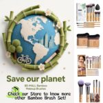 BS-MALL Makeup Brush Set 11Pcs Bamboo Synthetic Kabuki Brush Set Foundation Powd... - Image 6