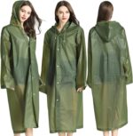 Cosowe Rain Ponchos for Adults Reusable, 2 Pcs Raincoats Emergency for Women Men... - Image 6