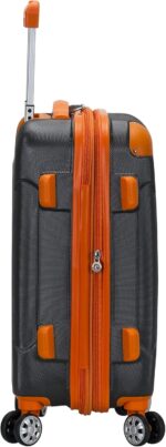 Rockland London Hardside Spinner Wheel Luggage, Charcoal, Carry-On 20-Inch - Image 3