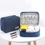 Single-layered Electronic Accessory Storage Tote | Data Cable Organizer | 3 Leat... - Image 4