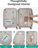 BAGSMART Carry On Luggage 22x14x9 Airline Approved with Spinner Wheels, Travel T... - Image 4