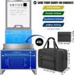 Foldable Travel Duffle Bag, Airlines Approved Carry On Bag Weekender Overnight B... - Image 3