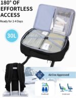 ECOHUB Carry On Travel Backpack, Expandable Airlines Personal Item Bag 18x14x8, ... - Image 3