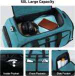 MIER Foldable Duffle Bag with Shoe Compartment 50L Travel Duffel Bags for Men Wo... - Image 5