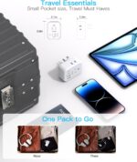 Travel Cruise Ship Essentials, Multi Plug Wall Outlet Extender with 4 Outlets 4 ... - Image 4