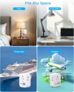 Travel Cruise Ship Essentials, Multi Plug Wall Outlet Extender with 4 Outlets 4 ... - Image 7