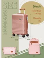 Carry On Luggage 22x14x9 Airline Approved, 20-inch Hard Shell Suitcases with Whe... - Image 7