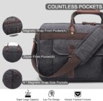 Duffle Bag for Men Waterproof Genuine Leather Canvas Travel Duffel Bags for Wome... - Image 5