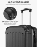 Luggage Sets 5 Piece, Hardside Suitcase with Wheels, TSA Approved, White Brown - Image 5