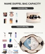 Initial Duffle Bag, Personalized Weekender Bag with Shoulder Strap, Monogram Ove... - Image 4