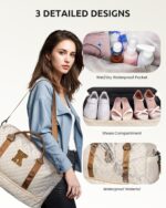 Initial Duffle Bag, Personalized Weekender Bag with Shoulder Strap, Monogram Ove... - Image 7