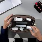 Contacts Crazy Horse Leather Travel Electronic Organizer Cables Chargers Accesso... - Image 3