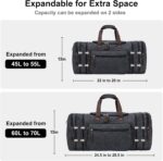 Canvas Expandable Duffle Bag for Men Traveling, Luggage Travel Bag Weekender Ove... - Image 6