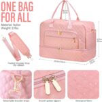Large Travel Duffle Bag for Women,Carry on Overnight Bag Weekender Bags with Toi... - Image 3