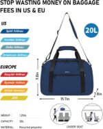 ECOHUB Personal Item Bag 16'' Small Duffel Bag Travel Bag WeekenderBag GymBag To... - Image 3