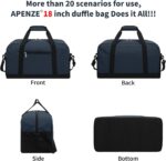 Small Gym Bag 18 inch Carry On Duffel Bag for Weekender Travel - Navy Blue - Image 8